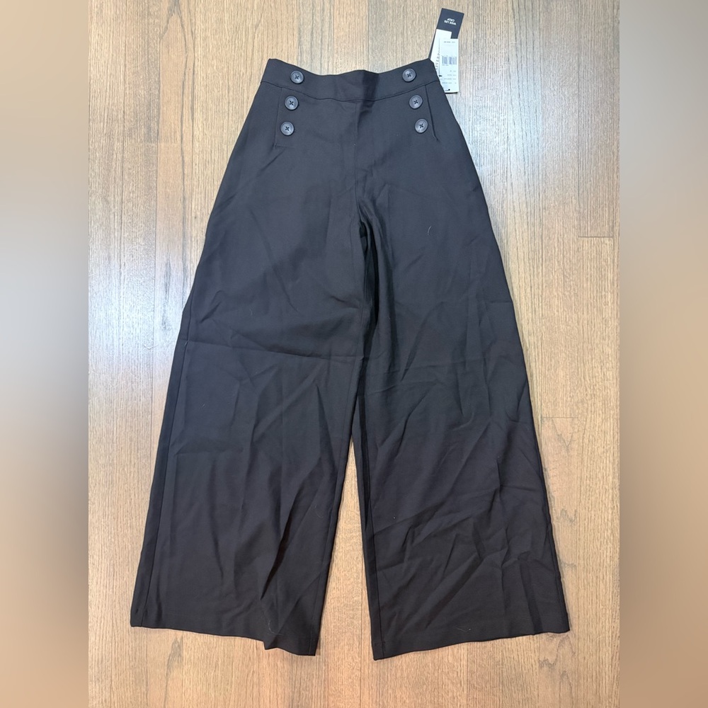 New Liverpool Wide-Leg Crop Pants-Size XS-Black